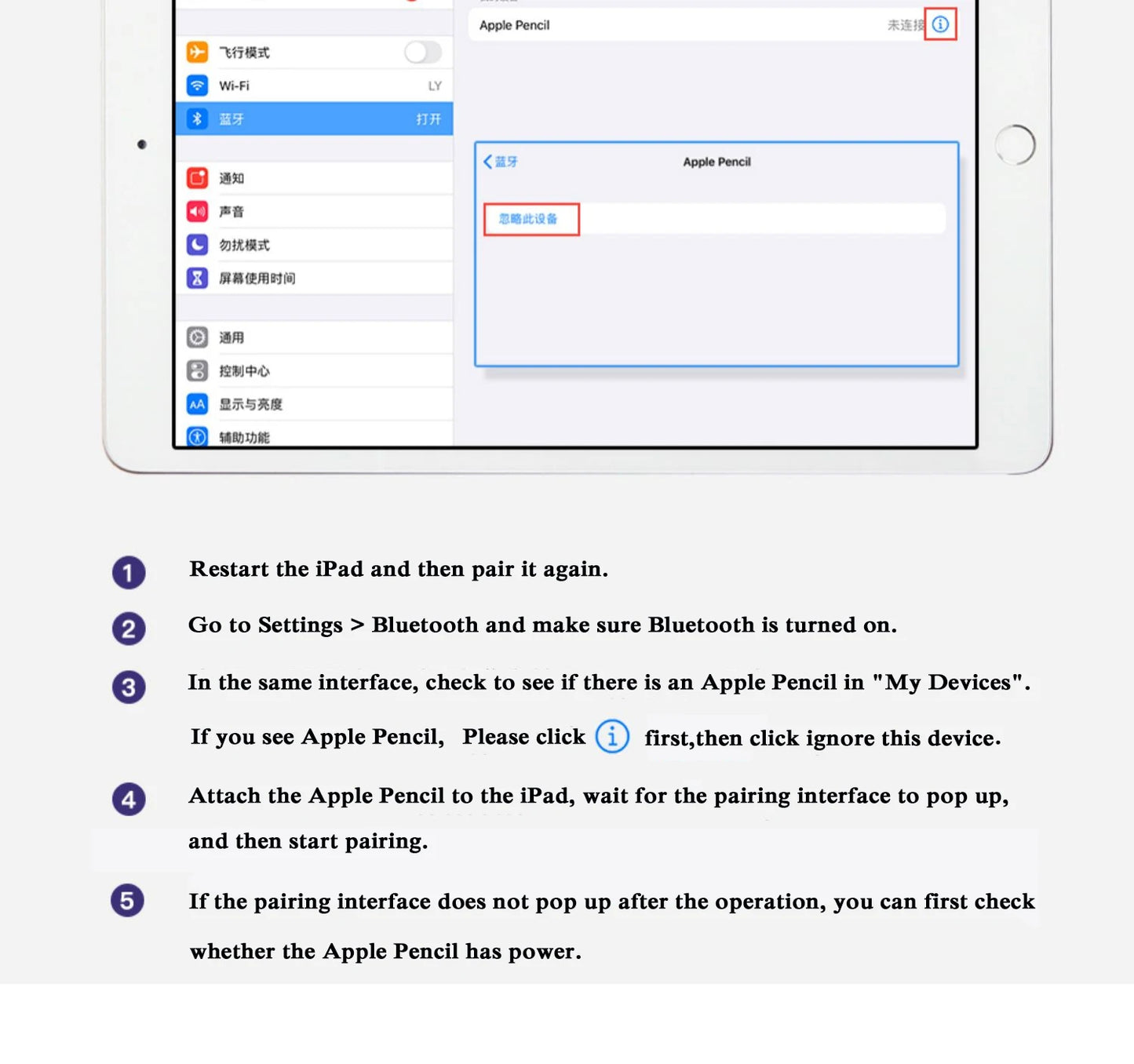 For Apple Pencil Pro 1st 2nd USB-C Stylus Pen With Magnetic Charging Power Display for iPad Pro M2 M4 mini iOS Tablet Touch Pens